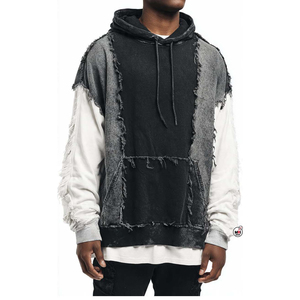 เสื้อฮู้ดดี้ผู้ชายสไตล์วินเทจ ผ้าคอตตอนปักลาย พร้อมโลโก้ปัก - Product Image 3