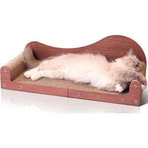 26.4\" Large Indoor <b>Cat</b> Scratcher Bed Durable Extra-Large Cardboard Couch <b>Scratch</b> Pad Sof <b>Cat</b> <b>Tree</b> & Scratcher - Product Image 1