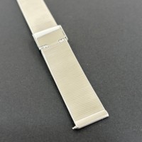 Bracelet en maille en acier inoxydable 316L avec boucle pliée, finition miroir 18 mm, fait main, barre à ressort à levier facile, logo personnalisé, montre de qualité supérieure