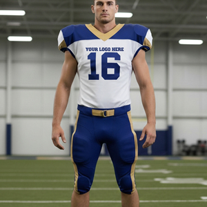 Ensembles d'uniformes de football américain OEM, design personnalisé, manches courtes, séchage rapide, couleur personnalisée, unisexe, taille plus, pantalon, ensemble complet - Product Image 1