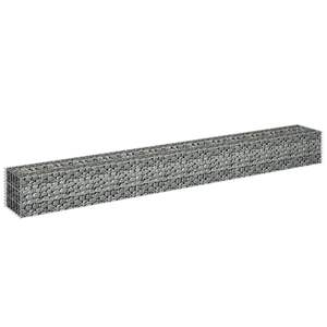 Jardinera Elevada Gabion de Acero Galvanizado Plateado de 106.3 x 11.8 x 11.8 Pulgadas para Flores y Plantas - Product Image 3