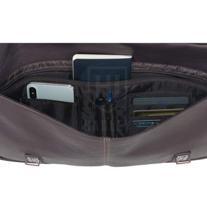 Sac pour ordinateur portable en cuir véritable au design personnalisé, plusieurs poches de rangement, rembourrage protecteur, écologique, léger pour - Product Image 5