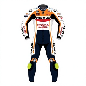 ชุดแข่งรถมอเตอร์ไซค์ Joan Mir Repsol Zonda MotoCP หนังวัว/หนังจิงโจ้ สำหรับขี่มอเตอร์ไซค์/จั๊มสูทขี่มอเตอร์ไซค์/ชุดหนังมาตรฐาน CE ระดับ 2 - Product Image 1