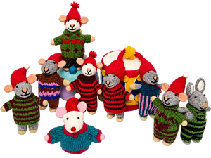 Handcrafted Knitted for Figurines Cute Animal Plush Toys Indoor Decor 4-4.9in Height Multicolor Design Faux Fur - Product Image 1
