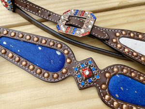Ensemble de têtière et de peitorale en cuir occidental de qualité supérieure avec boucles décoratives et conchos – Équipement d'équitation durable - Product Image 6