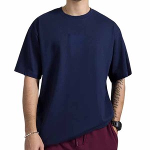 Camiseta de Manga Corta para Hombre, Diseño Nuevo, 100% Algodón, Antiarrugas, Tejido de Punto, Logotipo Personalizado, Color Sólido, Alta Calidad, Estilo Casual - Product Image 4