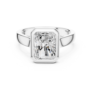 2CT 18K White Gold Radiant Cut Lab Grown Diamond Bezel Modern Engagement Ring Custom Fine Jewelry Wedding Ring IGI Certified - Product Image 1