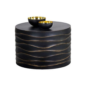 Tables basses et d'appoint de luxe, rondes, en métal, de couleur noire, avec revêtement en poudre, de qualité supérieure, au design unique et élégant. - Product Image 1