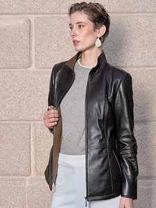 <b>Women's</b> Genuine Sheep Skin <b>Leather</b> Quilted Jacket Breathable Plain Dyed Regular Length Design <b>Top</b> Trend <b>Leather</b> Jackets - Product Image 4
