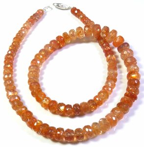 Collier en pierre de soleil naturelle, facettes rondes étincelantes 5-9 mm, 16 pouces, perles arc-en-ciel africaines de qualité supérieure - Product Image 1