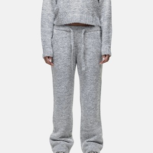 Wool Furry Made Women <b>Flare</b> <b>Low</b>-<b>Waist</b> Bell Bottom Pants Elastic Waistband With Crotch Seam Reinforcement For Photo Shoot - Product Image 6