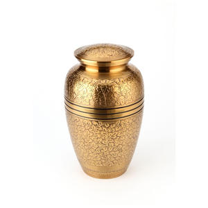 Urne funéraire décorative en laiton gravé, urne funéraire haut de gamme pour cendres humaines, rangement commémoratif - Product Image 2