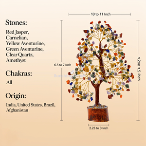 Wholesale Multi <b>Chakra</b> Crystal <b>Tree</b> of Life Copper Wire Healing Gemstone <b>Tree</b> Home Decor - Product Image 2
