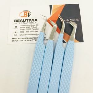 Pince à épiler professionnelle d'extension de cils en acier inoxydable forte adhérence Logo personnalisé outil de beauté durable pointe pointue pour cils - Product Image 6