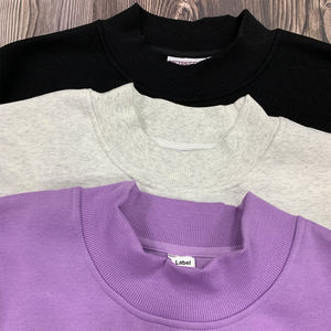 OEM High Quality Women's Mock Neck Lightweight Casual Wear Breathable 100% Cotton Solid Oversized <b>Drop</b> Shoulder Mockneck Low MOQ - Product Image 3