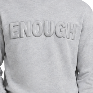 เสื้อสเวตเชิ้ตคอกลมสีเทาอ่อนสำหรับผู้ชาย ปักลายตัวอักษร "ENOUGH" ทรงปกติ สวมใส่สบาย ผลิตจากผ้าฝ้ายถัก เหมาะสำหรับใส่ในฤดูใบไม้ร่วง - Product Image 3