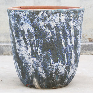 Rustic <b>Clay</b> Glazed Eco-Friendly Flower Pots Drainage Hole Vintage Style Outdoor Planters for Garden Irregular Pattern Design - Product Image 4