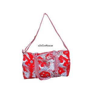 Bolsa de Lona Acolchada Vintage 100% Algodón para Mujer, Diseño Indio Multicolor Hecho a Mano, Ligera y de Gran Capacidad - Product Image 2