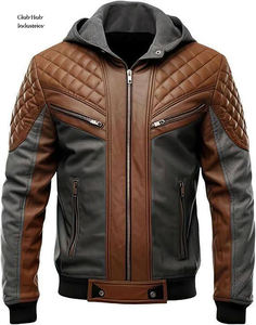 Chaqueta de Cuero Ecológica Premium con Cuello Alto para Hombre, Impermeable, Estilo Formal con Logotipo Frontal, Cuero Formal de Lujo - Product Image 1