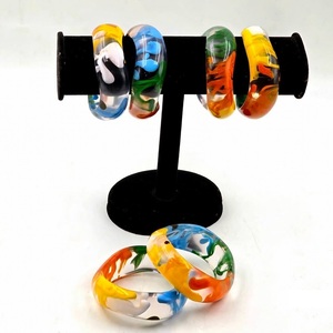 Vintage Style B&W Resin <b>Bangle</b> <b>Set</b> Eco Friendly Classic Look By Crafted Treasures Special For Women's Gift Jewelry <b>Bangles</b> - Product Image 3