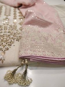 Espejo de cuello bordado a mano, bonito espejo que funciona en seda, color Beige, Dupatta, Gota, Latkan, gran oferta, 2021 - Product Image 2