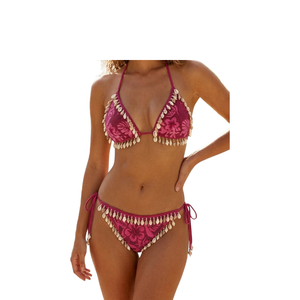 Wholesale New Arrival <b>Blue</b> <b>Beaded</b> Bikini Set Halter Lace-Up High Quality Luxury Breathable Swimwear Hand <b>Beaded</b> 2-Piece Swimsuit - Product Image 5