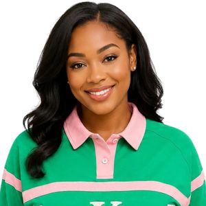 Maillot de rugby vert et rose pour femme, manches longues, style polo, jersey décontracté, haut de sport, vêtements streetwear tendance, élégant, vente en gros pour femmes - Product Image 6