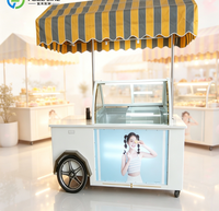 Chariot à glaces en acier inoxydable pour foire alimentaire