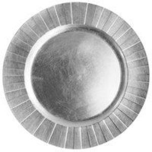 Plato de Presentación Redondo de Metal Plateado Texturizado de Lujo al por Mayor, Vajilla Decorativa para Bodas, Eventos y Fiestas - Product Image 3