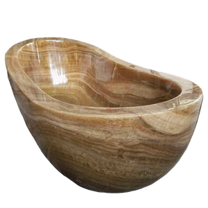 Bañera de baño de mármol natural de lujo hecha a medida, diseño moderno de ónix y mármol para baños de hotel - Product Image 6