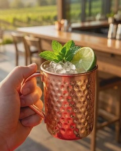 premium hammered copper mug vintage copper mug antique finish copper mug high quality copper mug luxury barware copper mug - Product Image 4