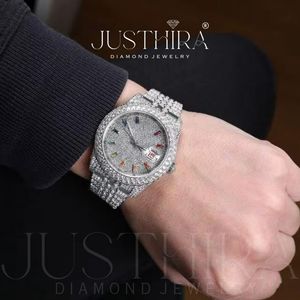 High Quality End Custom Moissanite Diamond Watch for Men Hip Hop Luxury <b>Wristwatch</b> with Shine Available At Competitive Price - Product Image 5