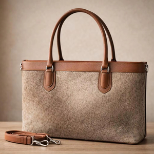 กระเป๋าหนังวัวแท้ปักลายสีพื้นพร้อมซิป  จุของได้เยอะ  กระเป๋าสะพายไหล่แฟชั่นสำหรับสุภาพสตรี รุ่น LHTB-0002 - Product Image 1