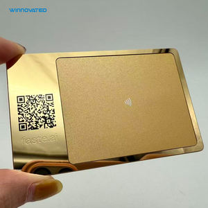 Tarjeta NFC <span class=keywords><strong>de</strong></span> Metal Personalizada en Acero Inoxidable Dorado y Negro, Venta Caliente - Product Image 2