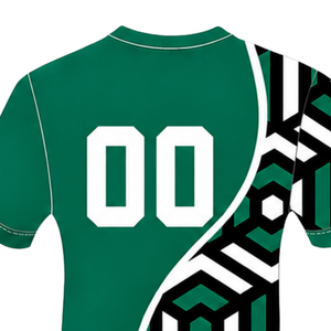 Camiseta de Rugby Geométrica Verde Oscuro, Negra y Blanca, de Manga Corta, Cuello Redondo, Personalizable, Transpirable, para Entrenamiento Deportivo en Equipo - Product Image 4
