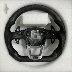 Volante in Vera Pelle e Fibra di Carbonio per <span class=keywords><strong>Audi</strong></span> R8 Q5 Q5 2019 <span class=keywords><strong>Rs6</strong></span> C7 A5 A5 2013 A3 8y 8v A6 2017 Tt 8n 2016 2015 S5 Scarico - Product Image 5