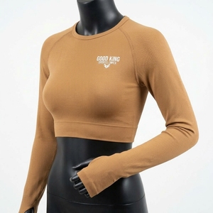 Haut court léger pour femme avec fermeture éclair intégrale, respirant, avec trous pour les pouces, en Spandex/Nylon, coupe ajustée - Product Image 6