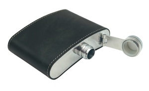[Qualité supérieure] Castello musée italien cuir de veau acier inoxydable 4 oz flacon alcool Antique porte-vin noir marron vert nouveau - Product Image 5