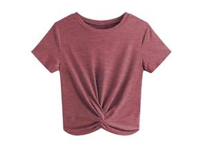 Camisetas Cortas de Hip Hop para Mujer, Logotipo Personalizado, Ecológicas, Antiarrugas, Casuales de Verano, Manga Corta, Cuello Redondo, Botones en la Parte Delantera - Product Image 2