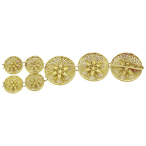 Cinturón de Cadena Dorado de Latón Grabado con Adornos, Chapado en Oro de 14K, 18K, 24K, con Monedas Árabes del Medio Oriente, Joyería al por Mayor - Product Image 5