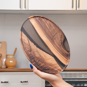Bandeja de Madera Estilo Ángel Más Vendida, Modelo de Resina de Alta Calidad con Acabado Epoxi, Impermeable, Pintada a Mano, Forma de Búho Floral - Product Image 3