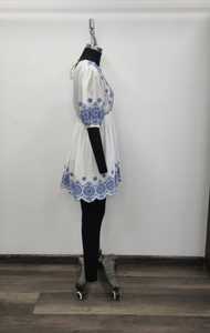 Women Embroidered Mini <b>Dress</b> <b>Loose</b> A-Line Short Sleeve Casual Summer <b>Dress</b> with Contrast Inner Layer - Product Image 3