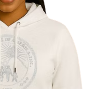 Sudadera con Capucha Blanca para Mujer, con Logotipo Redondo Transparente, Informal, de Manga Larga, para Uso Diario, Ropa Cómoda para el Estilo de Vida - Product Image 3