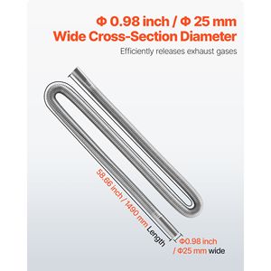 Tubo Flessibile di Scarico in Acciaio Inox da 58,7 Pollici con 2 Morsetti per Riscaldatore Diesel - Product Image 4