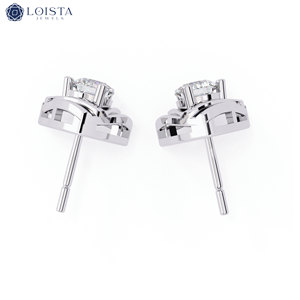 Lab Grown Diamond Round Brilient Cut Earring With IGI Certified For Women's Luxury Jewelry With Lab Created Diamonds - Product Image 1