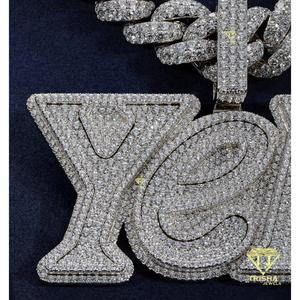 จี้เพชร Trisha Jewels รุ่น LP00550 พรีเมียม YELO ประดับเพชร VVS มอยส์ซาไนต์ เงินแท้ 925 สไตล์ฮิปฮอป รับรองโดย GIA ดีไซน์หรูหราสั่งทำพิเศษ - Product Image 4