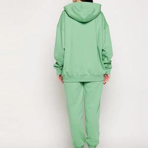 Wholesale Price Women's Solid Printed 100% Cotton <b>Tracksuit</b> with Pullover Hoodie and Sweatpants Custom Logo for Everyday Wear - Product Image 1