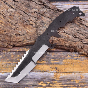 Cuchilla de Acero al Carbono UA Supplies con Punta Caída para Bricolaje, Material para Mango de Cuchillo de Camping, Personalizable, OEM, 0.5mm de Grosor, 8 Pulgadas de Longitud Total - Product Image 6