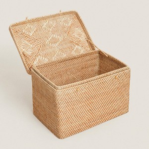 Accesorios interiores ecológicos, cajas grandes de mimbre, baúl de madera de ratán, baúles de pecho de madera decorativos - Product Image 5