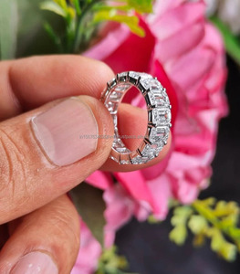 Bague empilable en or blanc 14 carats Bijoux Bague d'éternité Diamant pour femmes Bague de fiançailles Bague en diamant cultivé en laboratoire - Product Image 2